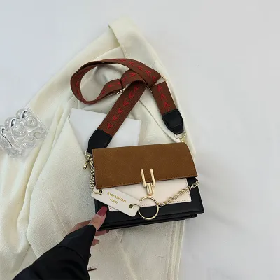 Women Fashion Casual Splicing Small Square Shoulder Bag PU Street Trend