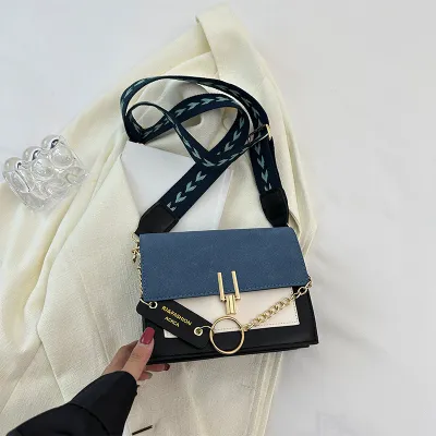 Women Fashion Casual Splicing Small Square Shoulder Bag PU Street Trend