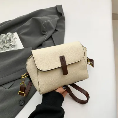 Women Fashion Retro Small Square Zipper Shoulder Bag PU
