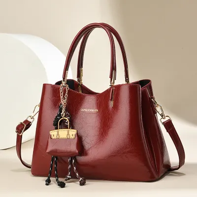 Women Casual Urban Simplicity Solid Color Pendant Handbag