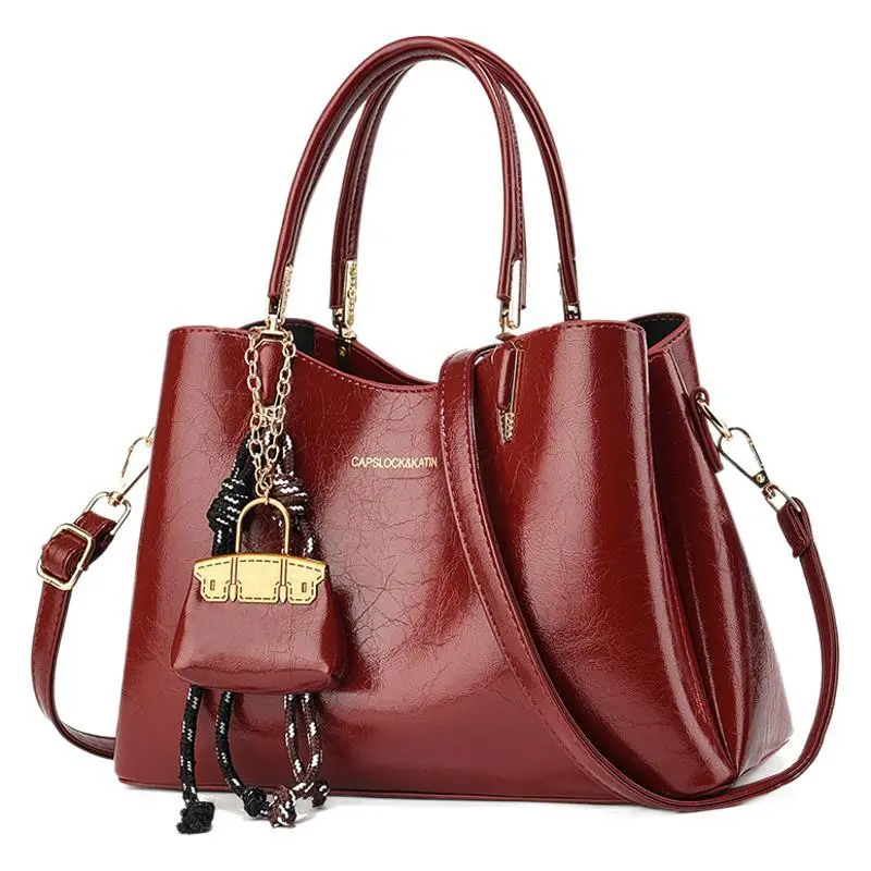 Women Casual Urban Simplicity Solid Color Pendant Handbag