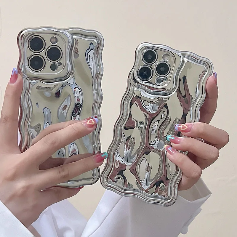 Fashion Wave Electroplated Meteorite Pattern Soft TPU iPhone All-Inclusive Case