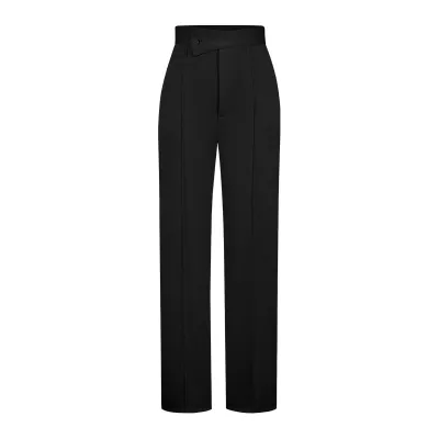 Women Casual Solid Color Wide Leg High Waist Slim Fit Pants