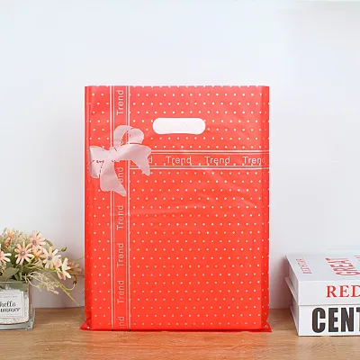 Fashion Cute Printed Plastic Shopping Gift Packaging Bags 50piece Set