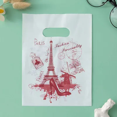 Fashion Cute Printed Jewelry Plastic Shopping Packaging Bags 100pieces/Set