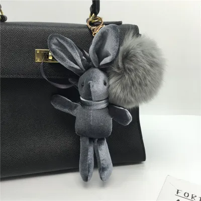 Cute Cartoon Flannel Wishing Rabbit Key Chain Pendant