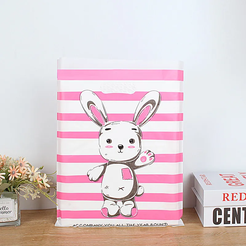 Fashion Cute Printed Plastic Shopping Gift Packaging Bag 50piece/Set