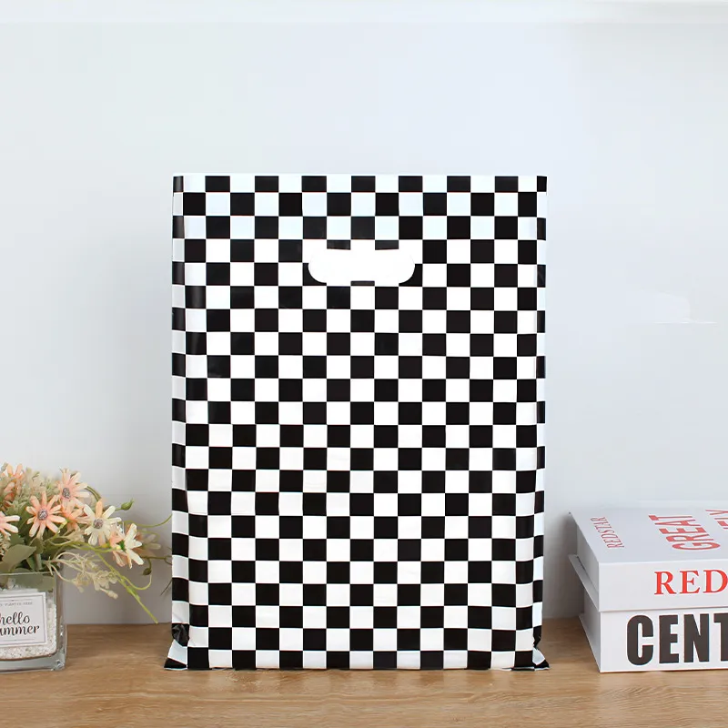 Fashion Cute Printed Plastic Shopping Gift Packaging Bags 50pcs/Set