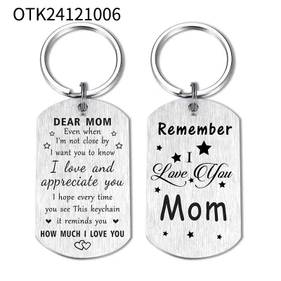 Stainless Steel Army Engraving Mom Gift Keychain