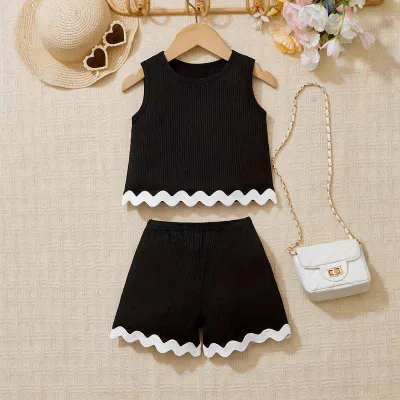 Kids Toddler Girls Fashion Casual Color Matching Tank Top Shorts Set