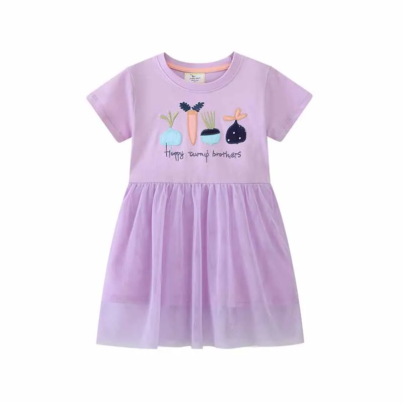 Kids Toddler Girls Casual Cute Cartoon Print Short Sleeve Princess Dress