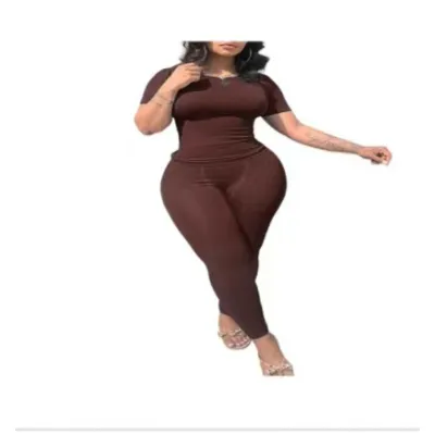 Women Casual Solid Color High Elastic Extra Long Sleeve Top Tight Pants Set