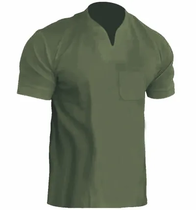 Men Casual Basic Plus Size Solid Color Short Sleeve V Neck T-Shirt