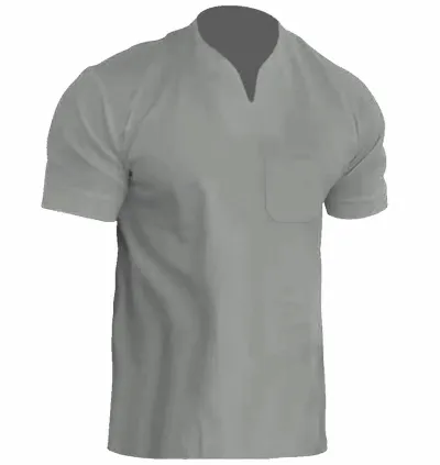 Men Casual Basic Plus Size Solid Color Short Sleeve V Neck T-Shirt