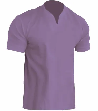 Men Casual Basic Plus Size Solid Color Short Sleeve V Neck T-Shirt