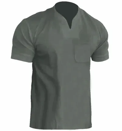 Men Casual Basic Plus Size Solid Color Short Sleeve V Neck T-Shirt