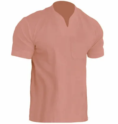 Men Casual Basic Plus Size Solid Color Short Sleeve V Neck T-Shirt