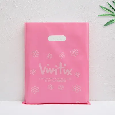 Fashion Cute Printed Plastic Shopping Gift Packaging Bag 50piece /Set