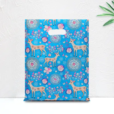 Cute Printed HDPE Plastic Shopping Gift Packaging Bags 50piece /Set