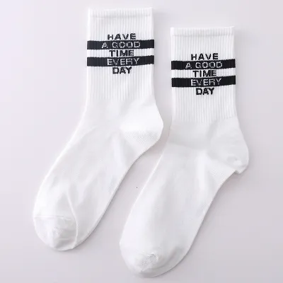 Men Fashion Casual Printed Long Tube Socks