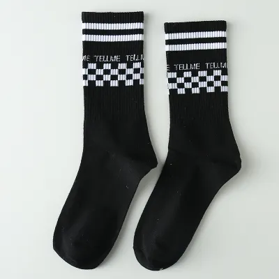 Men Fashion Casual Printed Long Tube Socks