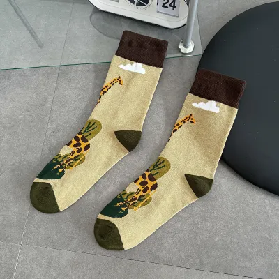 Men Fashion Casual Graffiti High-Top Knee Socks