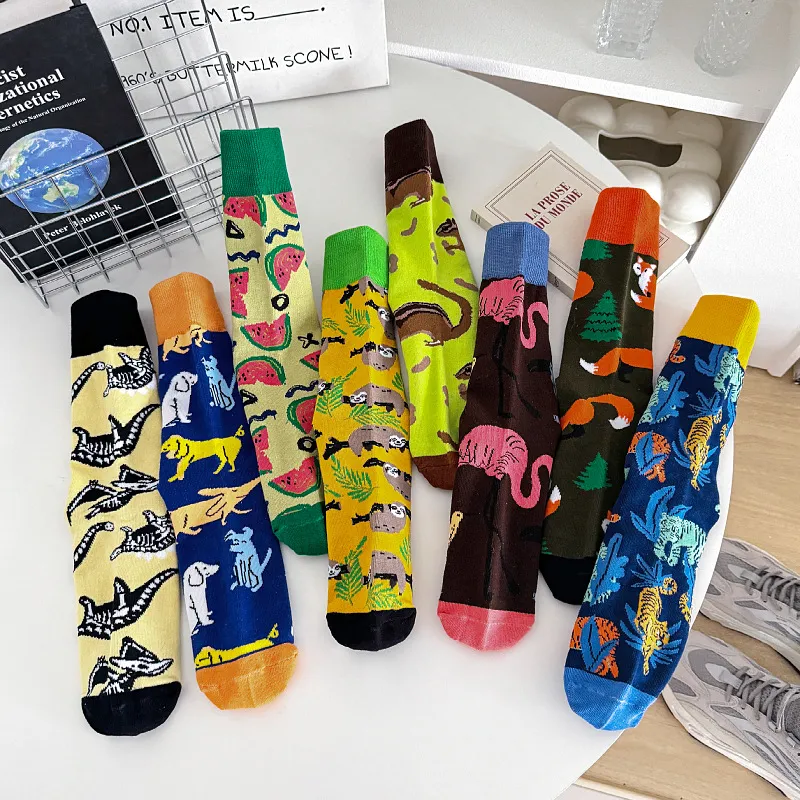 Men Fashion Personalized Graffiti High-Top Socks Knee Length