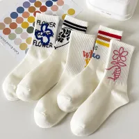 Women Fashion Transparent Mesh Dot Stacked Socks