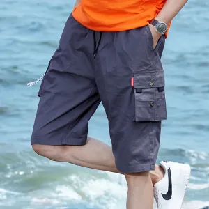 Men Fashion Casual Plus Size Cotton Cargo Shorts with Pockets