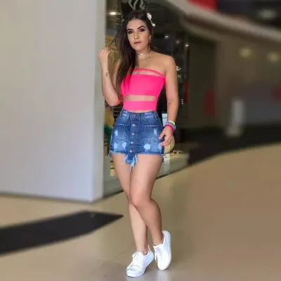 Women's Sexy Stitching Single-Breasted High-Waist Slim-Fit Denim Skirt