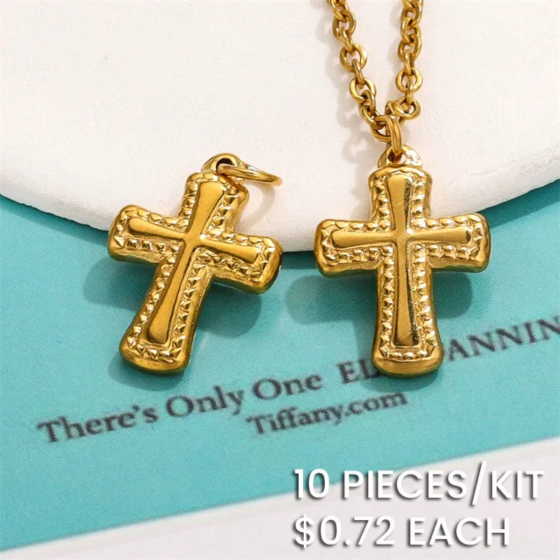 Unisex Stainless Steel Cross Pendant Necklace