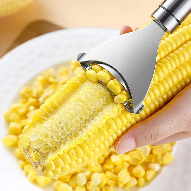 Kitchen Household 304 Stainless Steel Thresher Corn Planer Peeling Tool Modern Simple Round Tube