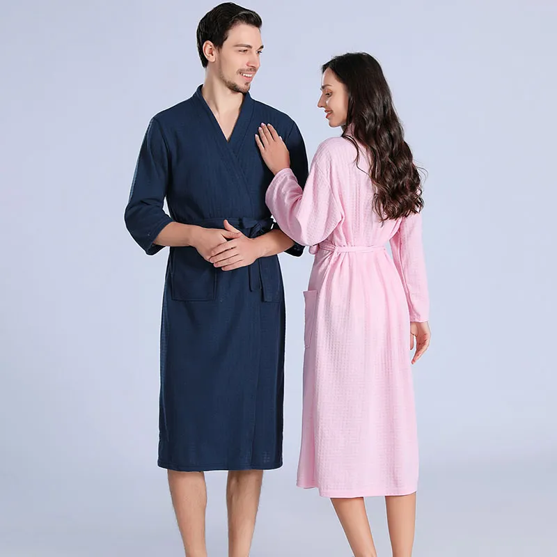 Fashion Casual Solid Color Waffle Thin Long-Sleeve Lace-Up Pajamas