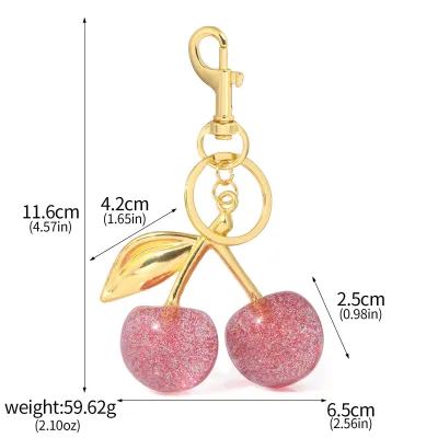 Fashion Creative Cherry Fruit Pendant Bag Keychain