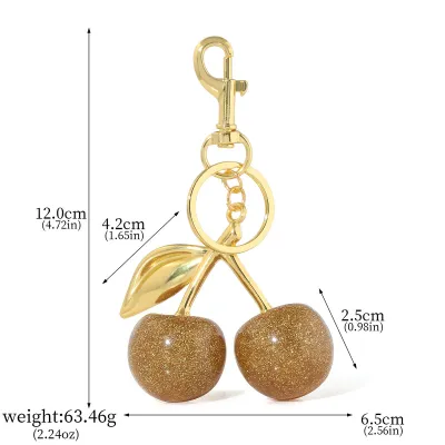 Fashion Creative Cherry Fruit Pendant Bag Keychain