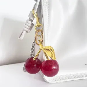 Fashion Creative Cherry Fruit Pendant Bag Keychain