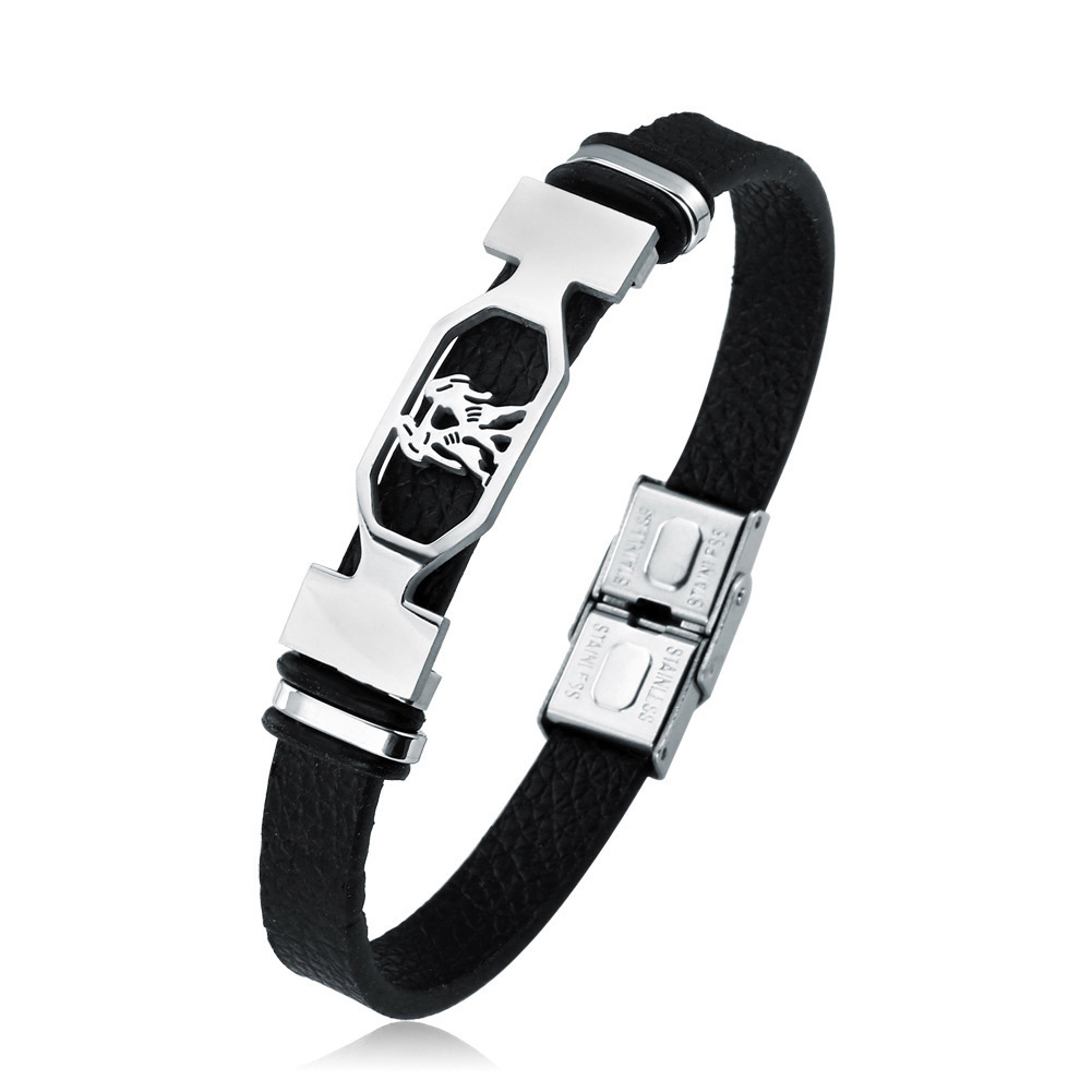 SP クロンシュタット(サイン入り) Wholesale Men Fashion Punk Silicone Titanium Steel Zodiac