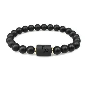Fashion Natural Stone Frosted Beaded Zodiac Unisex Bracelet