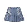 Bilateral Drawstring Denim Blue