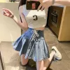 Single Drawstring Binding Denim Blue