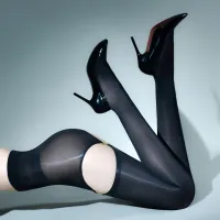Pantimedias sexys con destellos de diamantes a la moda para mujer