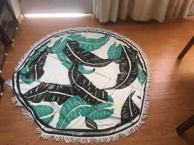 Fashion Casual Round Printed Tassels Beach Towel for Women