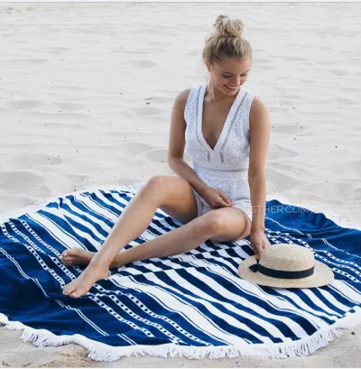 Fashion Casual Round Printed Tassels Beach Towel for Women