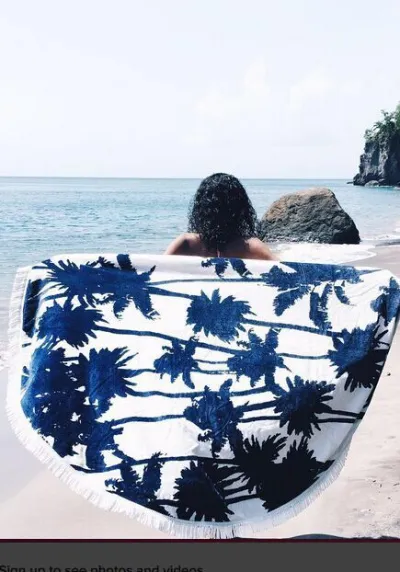Fashion Casual Round Printed Tassels Beach Towel for Women