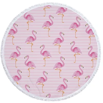 Fashion Casual Round Printed Tassels Beach Towel for Women