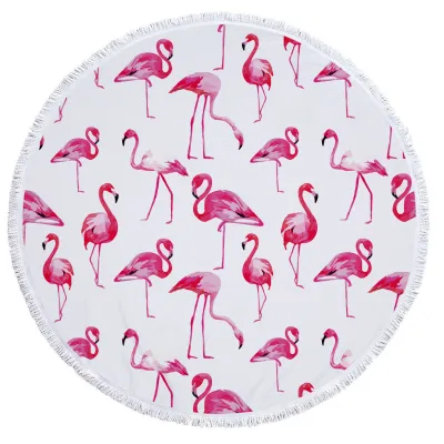 Fashion Casual Round Printed Tassels Beach Towel for Women