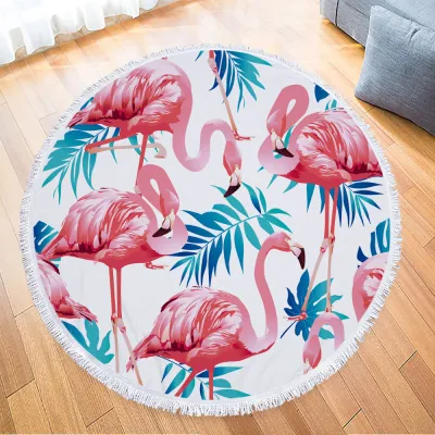 Fashion Casual Round Printed Tassels Beach Towel for Women