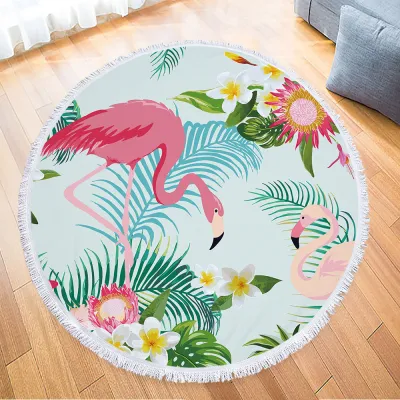 Fashion Casual Round Printed Tassels Beach Towel for Women