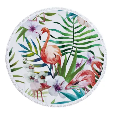 Fashion Casual Round Printed Tassels Beach Towel for Women