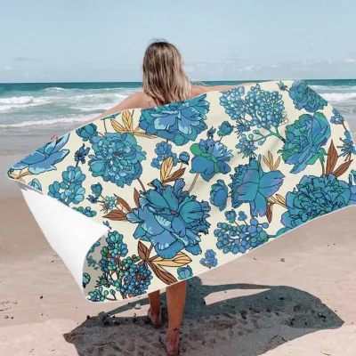 Fashion Casual Geometric Pattern Printed Double-Sided Velvet Quick-Drying Beach Towel